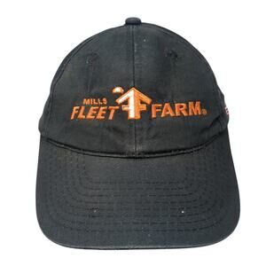 Mills Fleet Farm Snapback Cap Black One Size Adjustable Embroidered Broner Hats